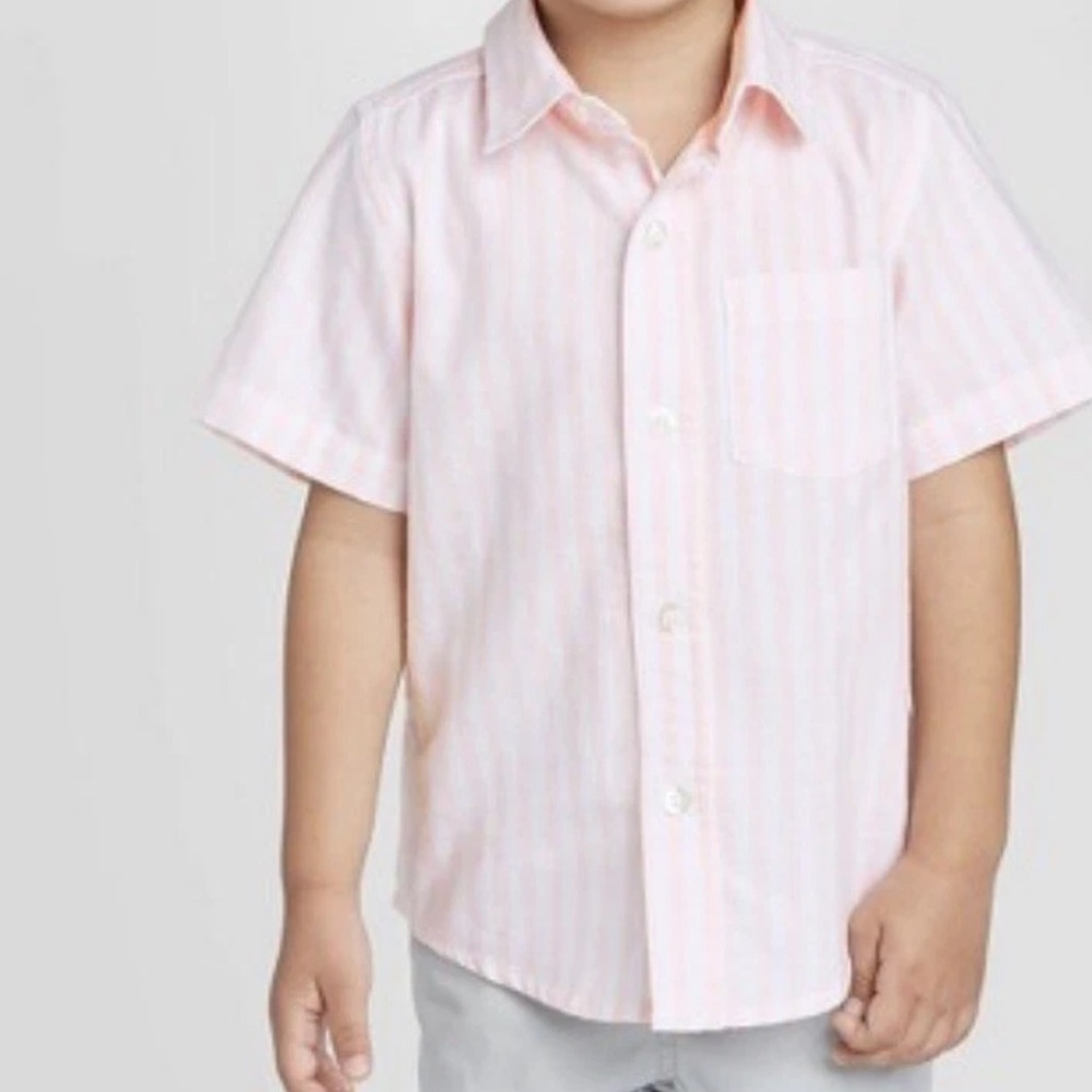 Cat & Jack Pink Boys 18m Button Down Shirt
